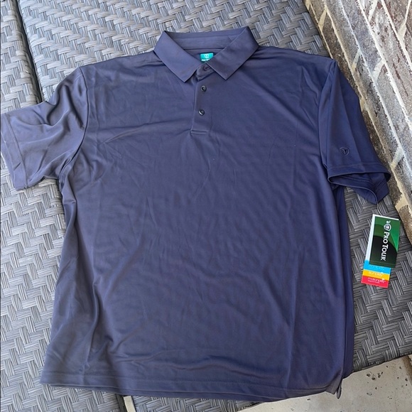PGA Tour Gray Polo Shirt Moisture-Wicking Classic Design - Picture 1 of 5